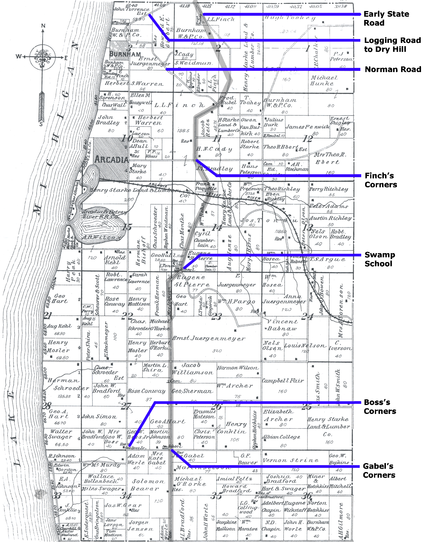 Manistee County 1903 Arcadia Township