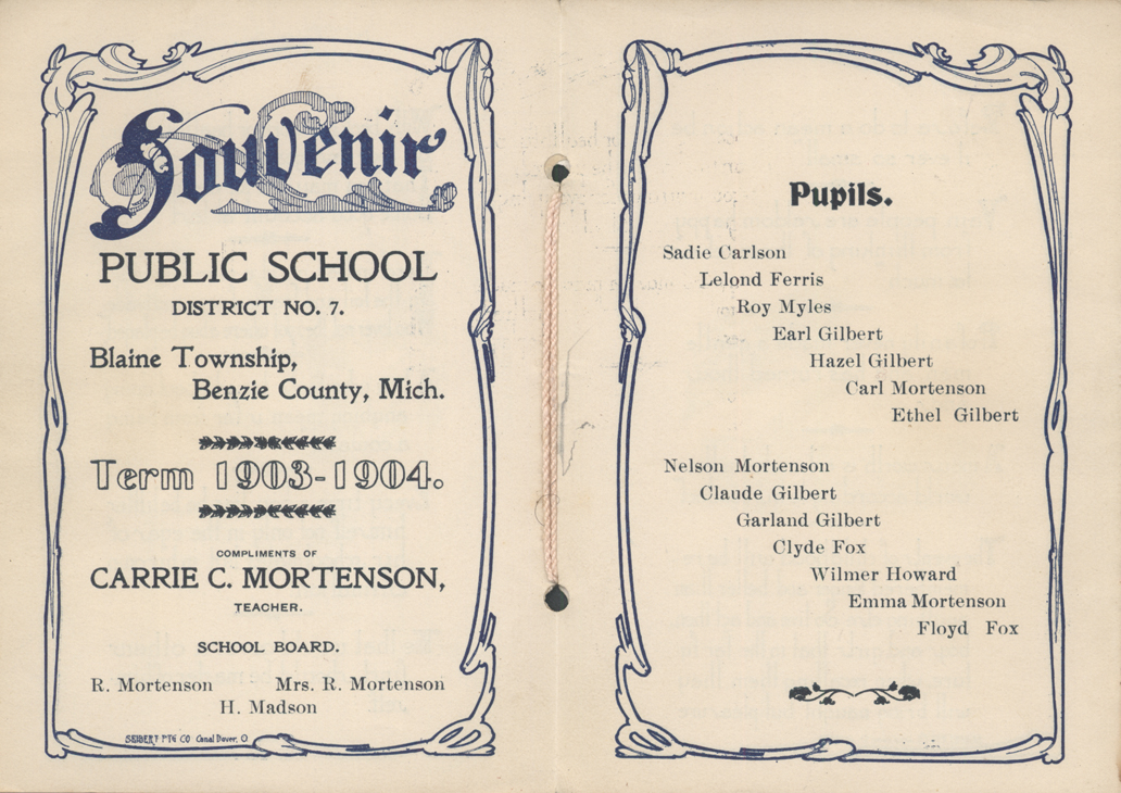 Teacher's Memoir Booklet from Watervale School